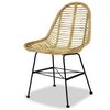 vidaXL Dining Chair Set of 2 Beige Natural rattan and wrought iron