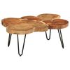 vidaXL Coffee Table Brown, Black Solid Acacia wood, Powder-coated iron