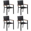 vidaXL Dining Set Black Solid acacia wood Medium Durable Dining Set