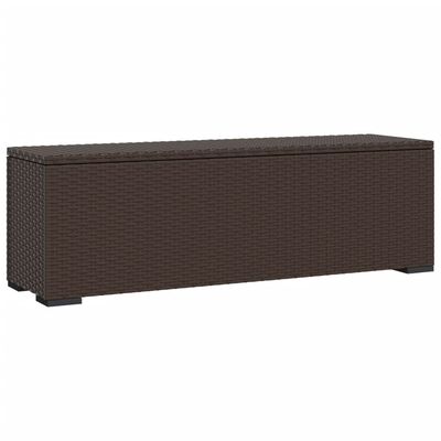 vidaXL Ottoman Bench with Cushion Brown 43.3"x11.8"x15.7" Poly Rattan