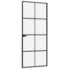 vidaXL Interior Door Black 32.7"x79.3" Tempered Glass&Aluminum Slim
