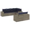 vidaXL 7 Piece Garden Sofa Set with Cushions Grey Poly Rattan