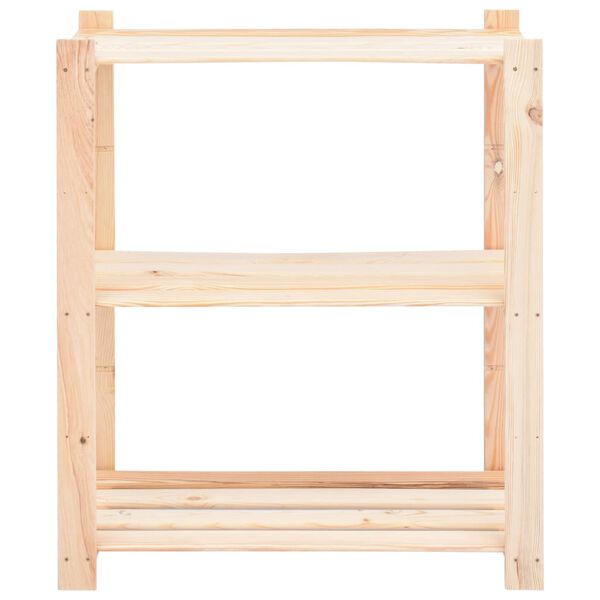 vidaXL 3-Tier Storage Racks 2 pcs 31.5"x15"x35.4" Solid Pinewood 330.7 lb