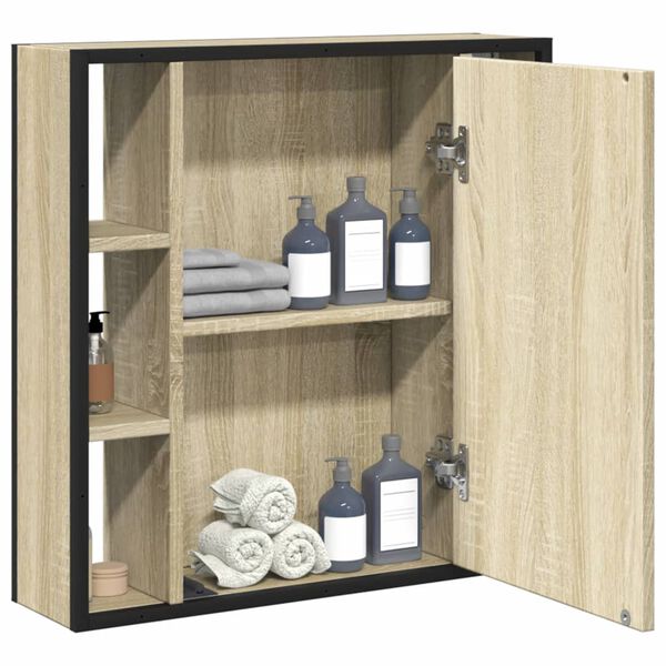vidaXL Bathroom Mirror Cabinet Sonoma oak