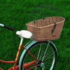 vidaXL Bike Rear Basket with Cover 21.7"x12.2"x14.2" Natural Willow