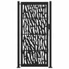 vidaXL Garden Gate Black 39.4x78.7" Steel Trace  Design