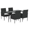 vidaXL Garden Dining Set Black, Cream White