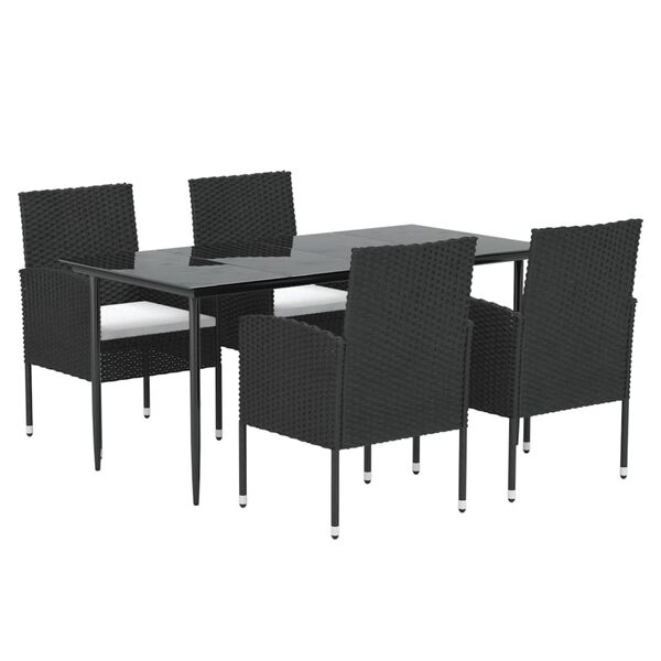 vidaXL Garden Dining Set Black, Cream White