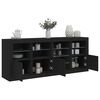vidaXL Sideboard Black Engineered wood, Glass Large Sideboard