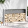 vidaXL Firewood Rack with Rain Cover 118.1x9.8x59.1" Galvanised steel