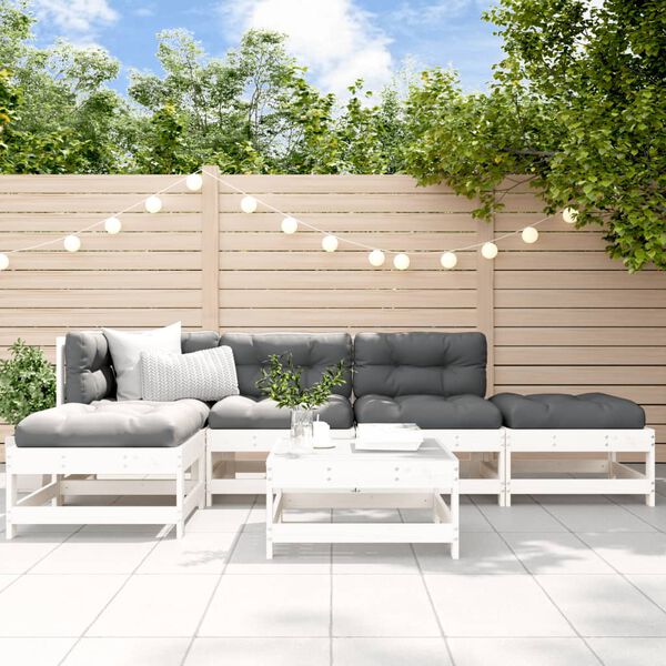 vidaXL Garden Lounge Set White, Anthracite