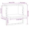 vidaXL Wall Shelf Smoked oak Engineered wood, metal 11.8 x 9.8 x 11.8 in