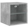 vidaXL TV Wall Cabinet Concrete Grey Engineered wood, Glass