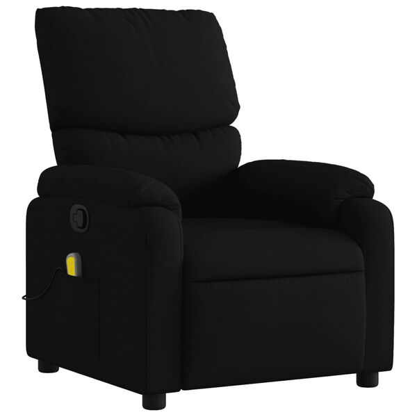 vidaXL Massage Recliner Chair Black Polyester Single Sofa