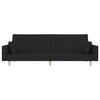 vidaXL Sofa Bed Black Fabric (100% polyester), wood, plastic 2-seater size