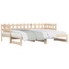 vidaXL Day Bed Natural Pine Solid Pine Wood Standard Pull-Out Day Bed