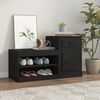 vidaXL Shoe Cabinet Black Engineered Wood 39.4 x 16.5 x 23.6 in