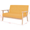 vidaXL Sofa Yellow Polyester, Wooden Frame Compact Sleek Sofa