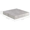 vidaXL Wall Shelf Concrete grey Honeycomb MDF, metal Small Wall mounting