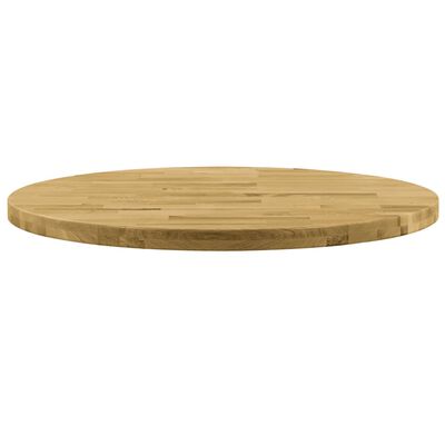 vidaXL Table Top Solid Oak Wood Round 1.7" 31.5"