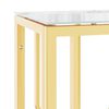 vidaXL Console Table Gold, Marble Finish Stainless Steel, Tempered Glass