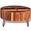 vidaXL Coffee Table Multicolor Reclaimed solid wood, Iron 27.6 in diameter