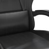 vidaXL Gaming Chair with Footrest Black Faux Leather