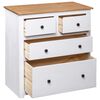 vidaXL Sideboard White and natural wood Solid pine wood Medium Storage