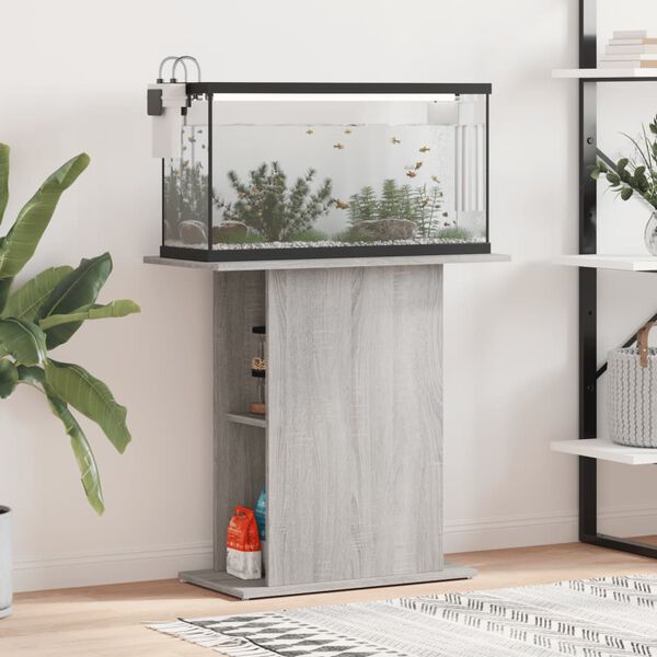 vidaXL Aquarium Stand Gray sonoma Engineered wood Aquarium Stand