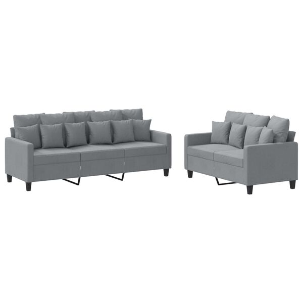 vidaXL Sofa Set Light Grey
