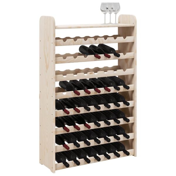 vidaXL Wine Rack with Top Board 28.5x9.8x43.9" Solid Wood Pine