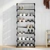 vidaXL Shoe Rack Grey Non-woven fabric and powder-coated steel Tall