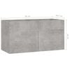 vidaXL Bathroom Furniture Set Concrete gray, white Engineered wood, ceramic