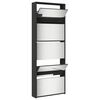 vidaXL Shoe Cabinet Black Engineered wood, glass Medium Shoe Cabinet