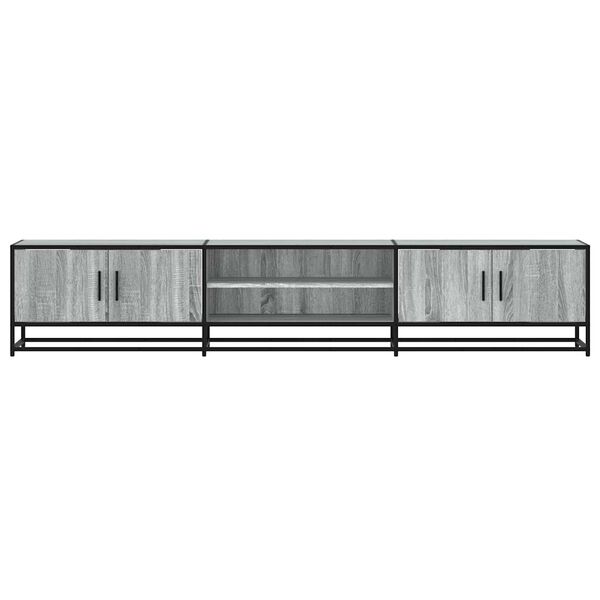 vidaXL TV Cabinet Grey Sonoma Engineered Wood, Metal 82.7 x 13.8 x 16.1 in