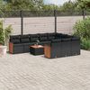 vidaXL Garden Sofa Set Black PE rattan Large Adjustable Feet