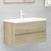 vidaXL Sink Cabinet Sonoma Oak Engineered Wood Storage Bathroom Cabinet