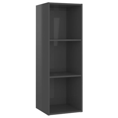 vidaXL TV Cabinet High Gloss Gray 42.1"x13.8"x14.6" Engineered Wood