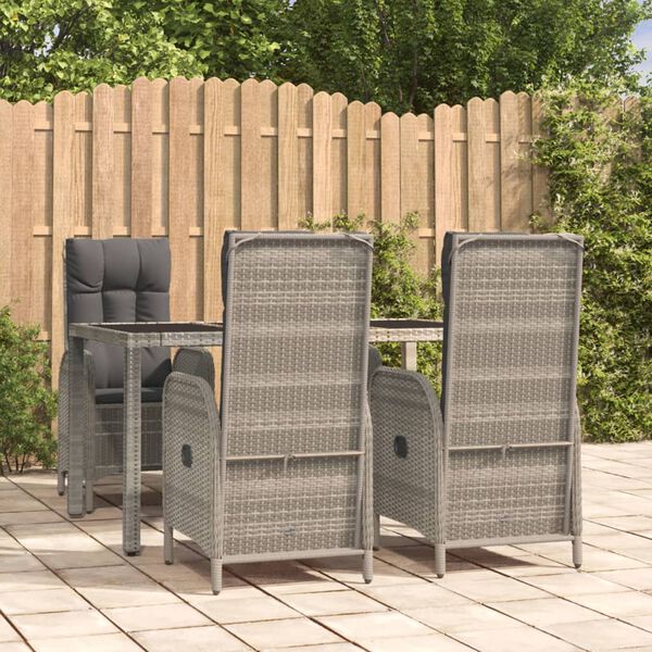 vidaXL Garden Dining Set Grey