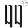 vidaXL Coffee Table Leg Set of 2 Black Powder-coated steel