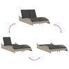 vidaXL Patio Sun Lounger Light Gray PE Rattan, Powder-Coated Steel Double