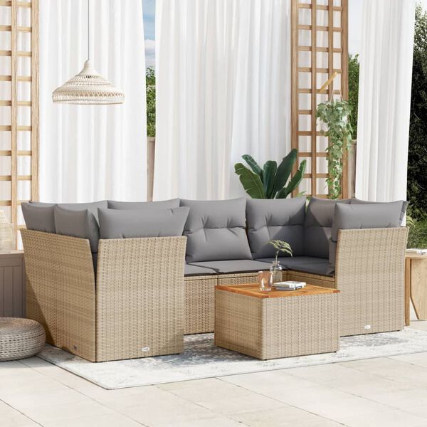 vidaXL Garden Sofa Set Mix Beige