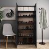 vidaXL Shoe Cabinet Black Engineered Wood Large Shoe Cabinet