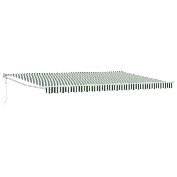 vidaXL Retractable Awning Striped Green and White 196.85" x 118.11
