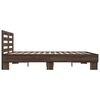 vidaXL Bed Frame Brown Oak Engineered Wood, Plywood, Metal Double Bed