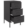 vidaXL Bedside Cabinet Black Cold-rolled steel Medium Adjustable Feet