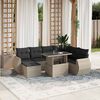 vidaXL Garden Sofa Set Light Gray PE rattan Large Modular
