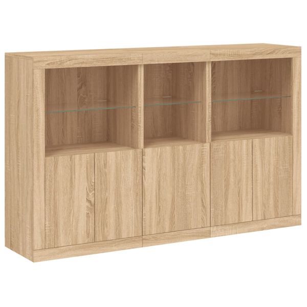 vidaXL Sideboard Sonoma oak Engineered wood, glass Large Sideboard