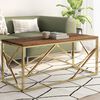 vidaXL Coffee Table Gold and natural wood