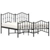 vidaXL Bed Frame Black Powder-Coated Steel Double Bed Frame